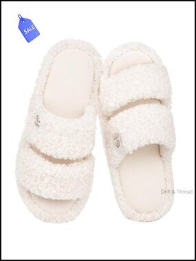 Open Toe Fuzzy Memory Foam Slippers